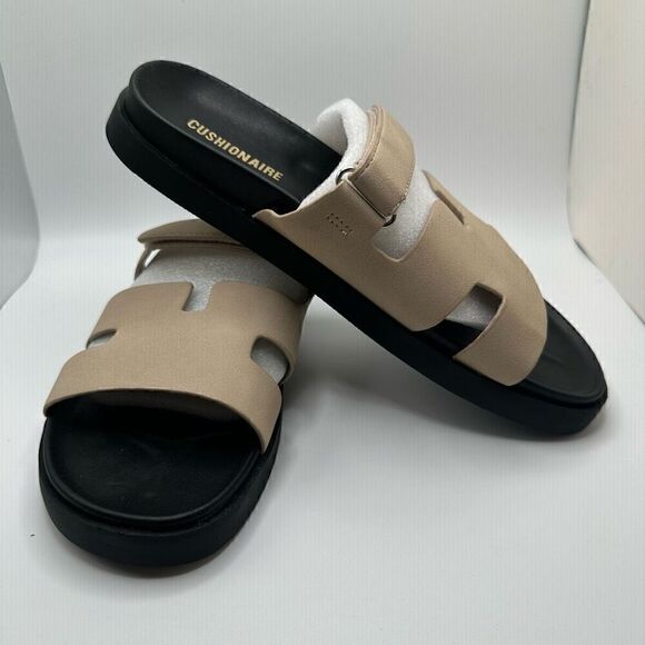 CUSHIONAIRE Women's Lotto footbed sandal with +Comfort 8 WIDE SAND - Picture 6 of 7